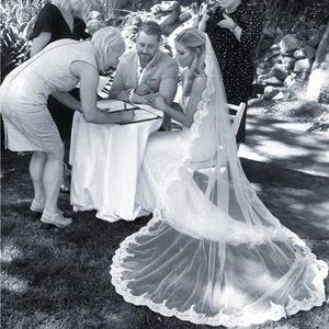 NWOT the Betty Veil in ivory by Australian bridal brand Made With Love.